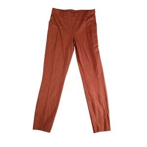 Cabi Leggings Womens Small Orange Stretch Casual High Waist Pockets Comfort Soft
